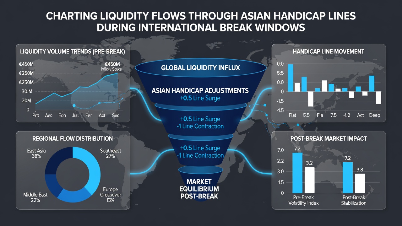 Detailed graph of stake distribution and line adjustments in Asian handicap markets