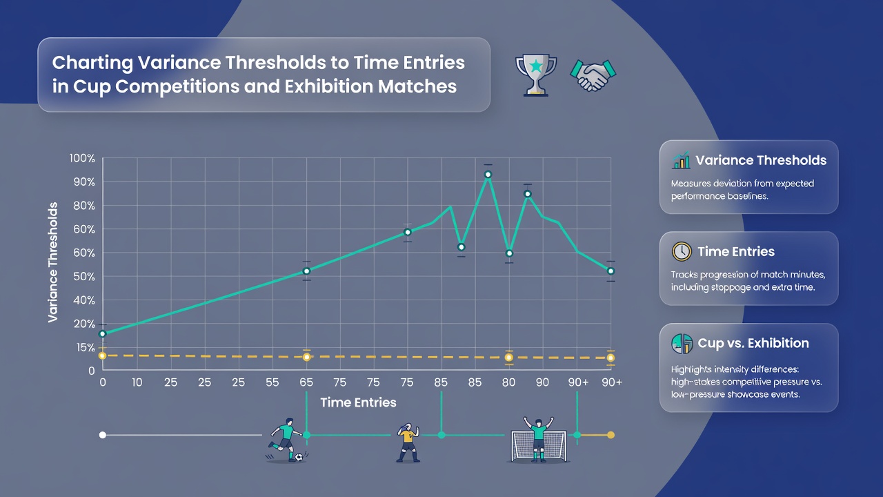 Graph illustrating variance curves across exhibition match timelines with entry timing markers
