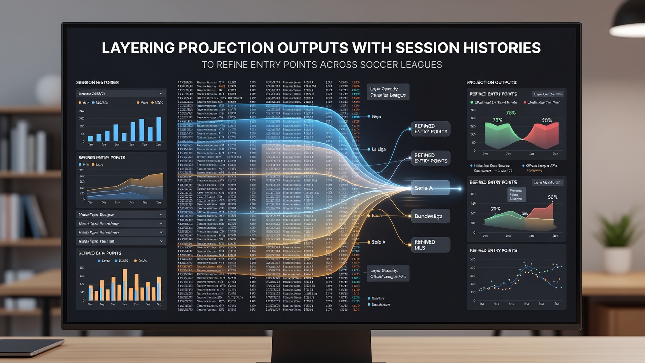 Chart illustrating refined entry point adjustments in soccer leagues and tennis events using combined projection and session data