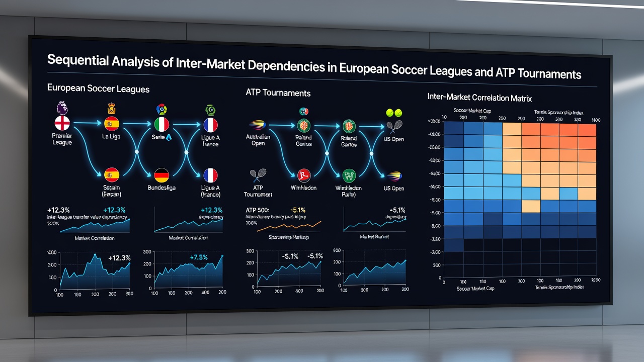 Data chart illustrating inter-market correlations between soccer and tennis betting volumes